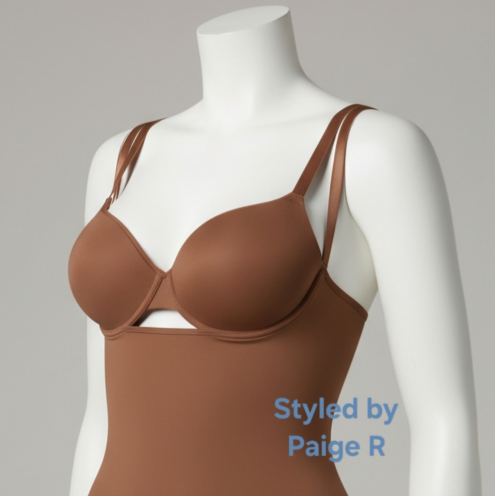 💕SKIMS Seamless Sculpt Open Bust Thong Shaping Bodysuit Shaper Brown BRONZE XL